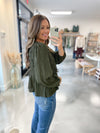 Mollie Tied Blouse in Olive