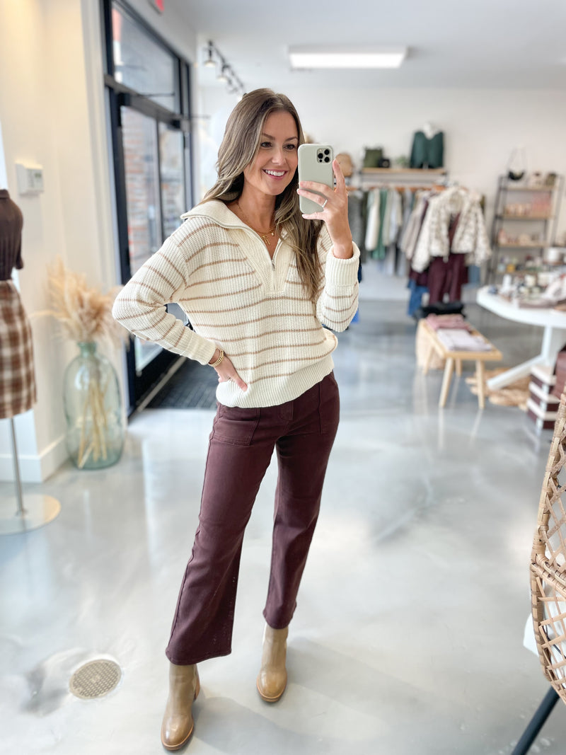 Alayna Stripe Quarter Zip