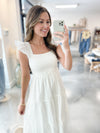 White Eyelet Midi Dress