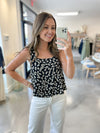 Eva Floral Tank Black