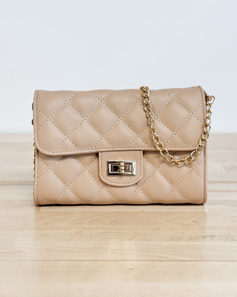Winona Quilted Crossbody in Natural