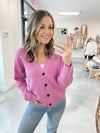 Pink Button Front Cardigan