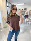Jersey Crop Tee in Mocha