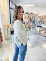 River Split Neck Sweater in Grey