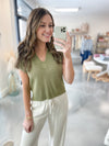 Tess Knit Top in Olive