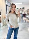 Tristan Stripe Sweater in Oat