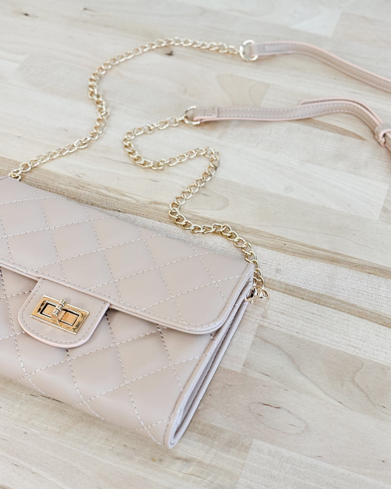 Winona Quilted Crossbody in Natural