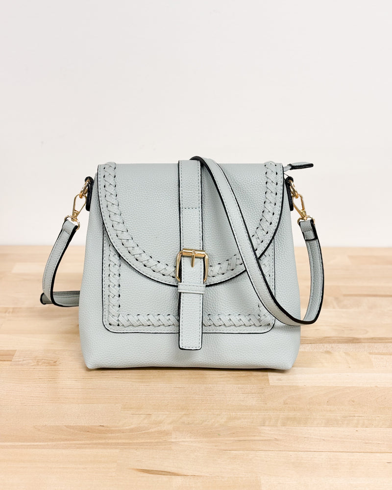 Roberta Whipstich Crossbody Grey Blue