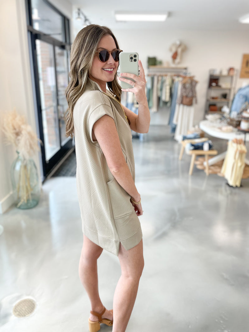 City Zip Jacquard Dress