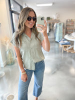 Collins Short Sleeve Button Down Sage