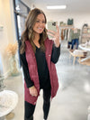 Vermont Hooded Vest in Burgundy