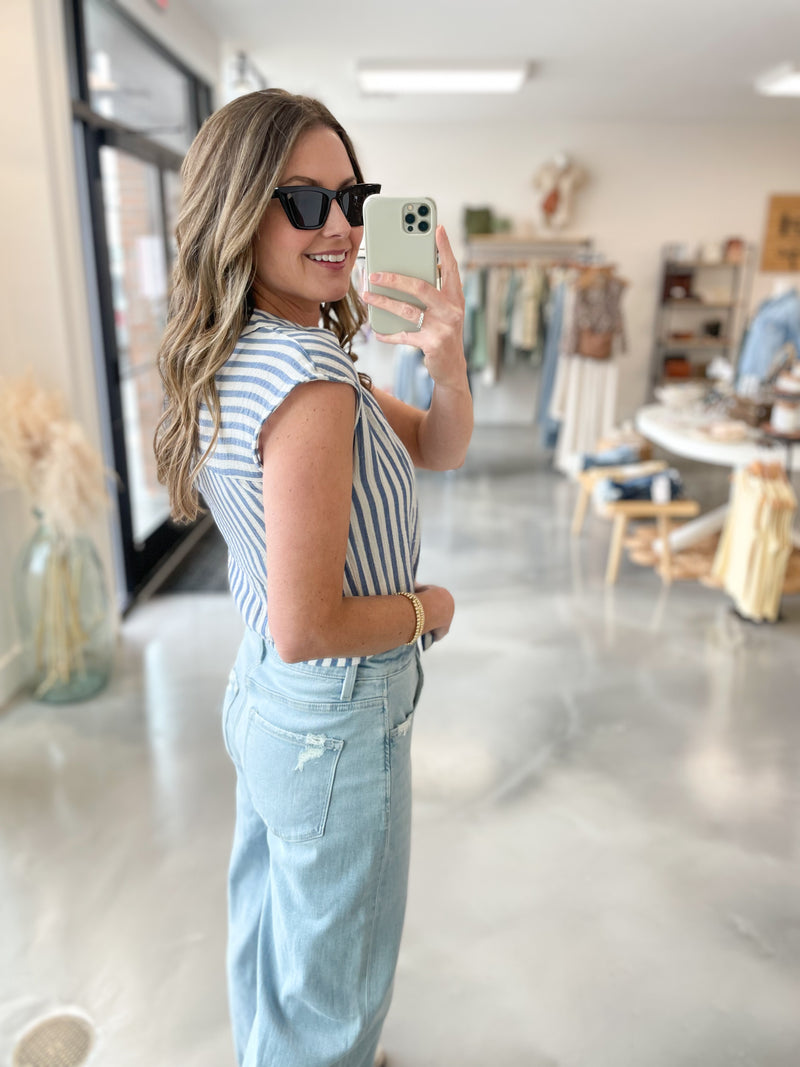 Vintage Stripe Top in Blue