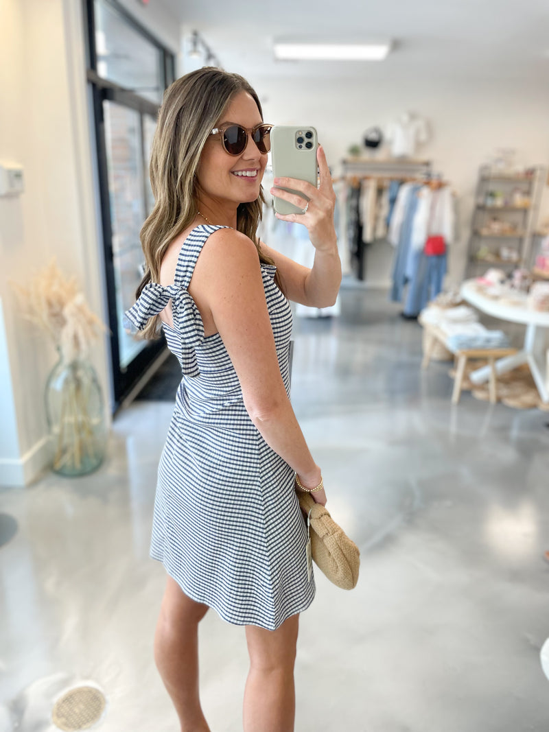 Liberty Navy Gingham Dress
