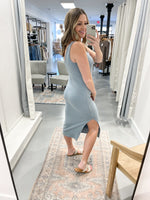 Newport Ribbed Dress in Blue