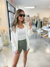 Wren Linen Shorts in Spruce