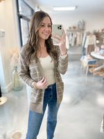 Isabel Striped Cardigan in Mocha