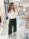 Pleated Wide Leg Pants Green