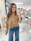 Ellie Floral Blazer in Camel
