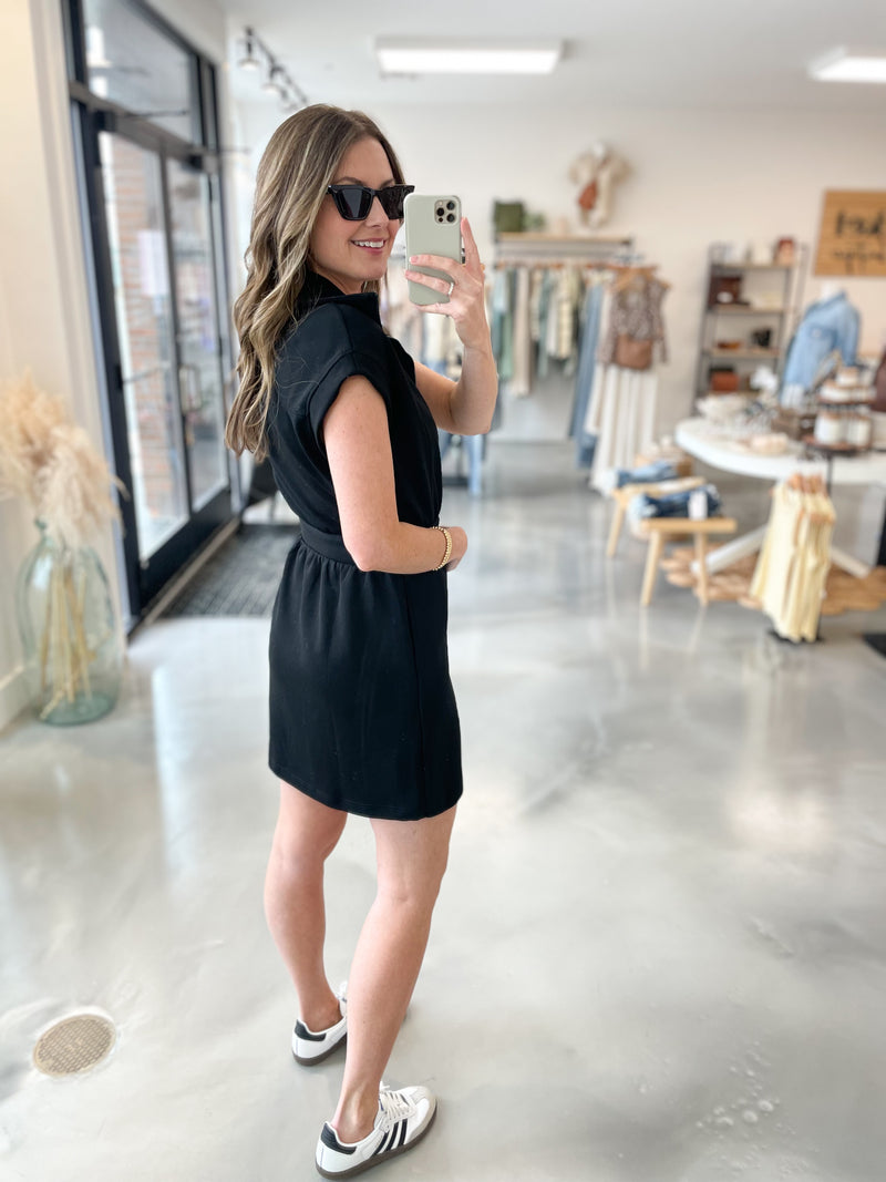 Luxe Scuba Dress in Black