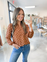 Libby Dottie Top in Brown