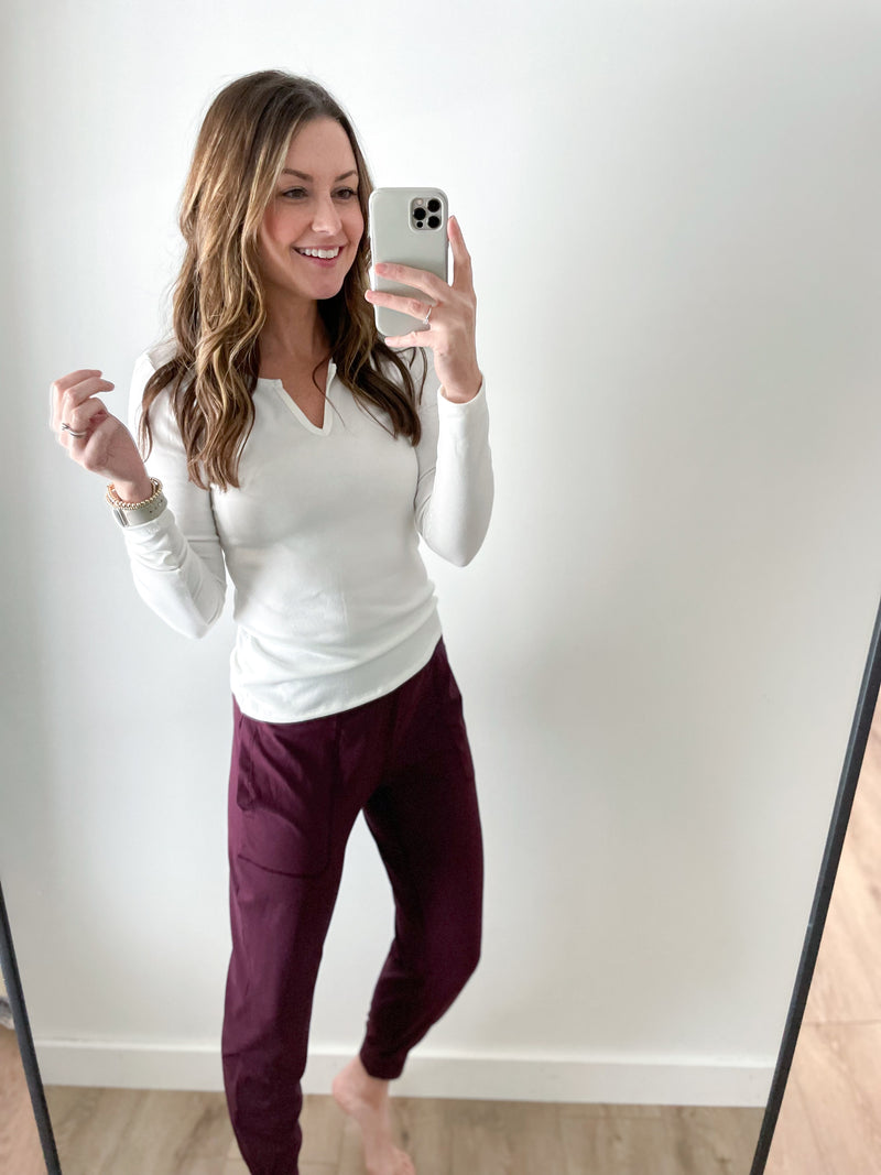 Butter Soft Joggers in Cassis