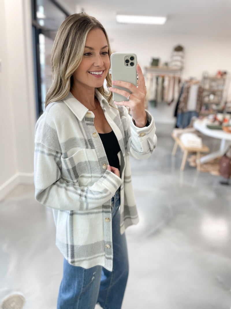 Harvey Jacket in Ivory Plaid