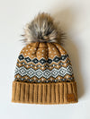Camel Fair Isle Pom Hat