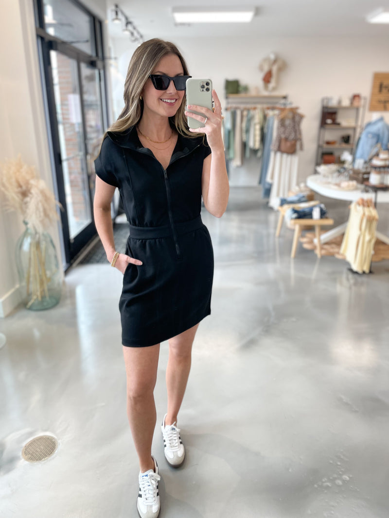Luxe Scuba Dress in Black