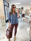 Ryann Denim Tie Front Top