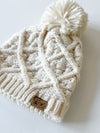 Cream Knit Pom Hat