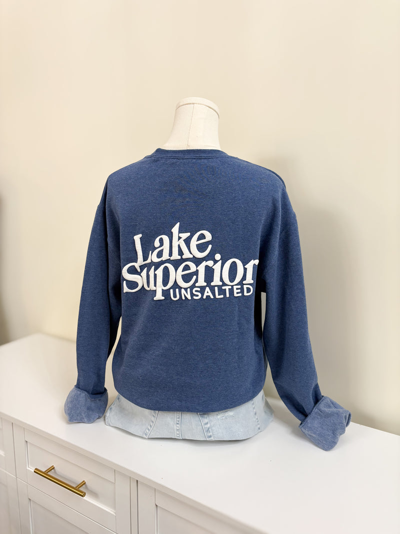 Navy Unsalted Puff Crewneck