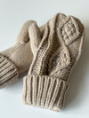 Taupe Cable Knit Mittens