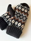 Black Fair Isle Mittens