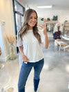 Jersey Crop Tee in White