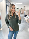 Birch Button Up Sweater in Hunter