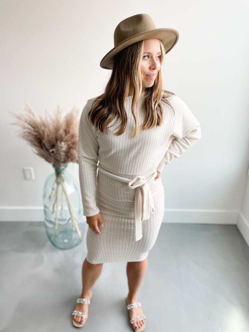 Adele Sweater Dress in Ivory