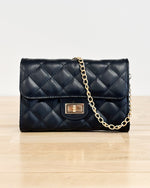 Winona Quilted Crossbody in Black