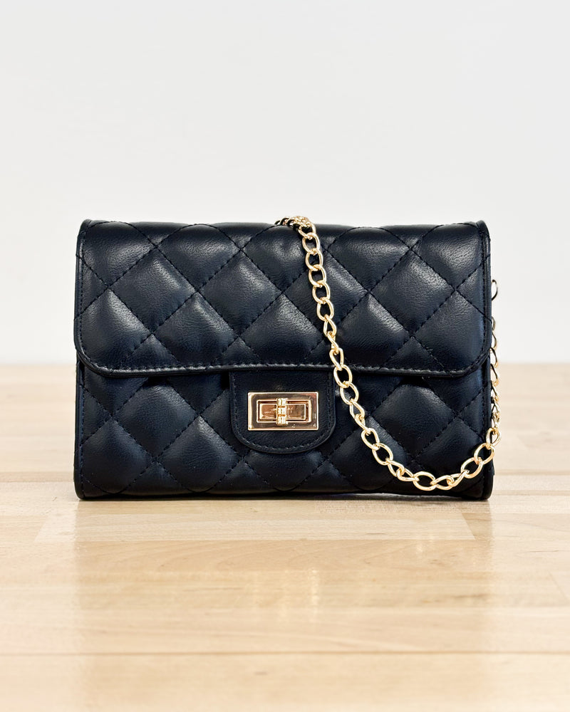 Winona Quilted Crossbody in Black