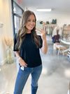 Jersey Crop Tee in Black