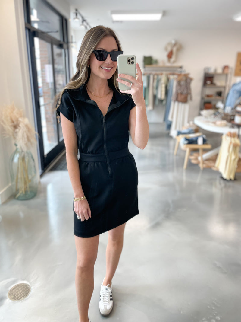 Luxe Scuba Dress in Black