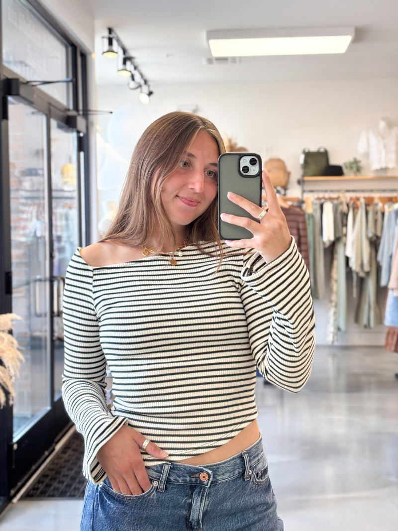 Asymmetrical Stripe Top