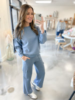 Dusty Blue Cargo Sweatpants