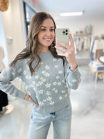 Slate Floral Sweater