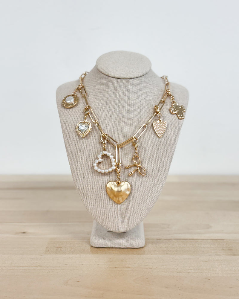Heart & Cross Charm Necklace