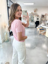 Pointelle Knit Top in Pink