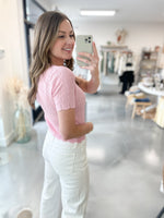 Pointelle Knit Top in Pink