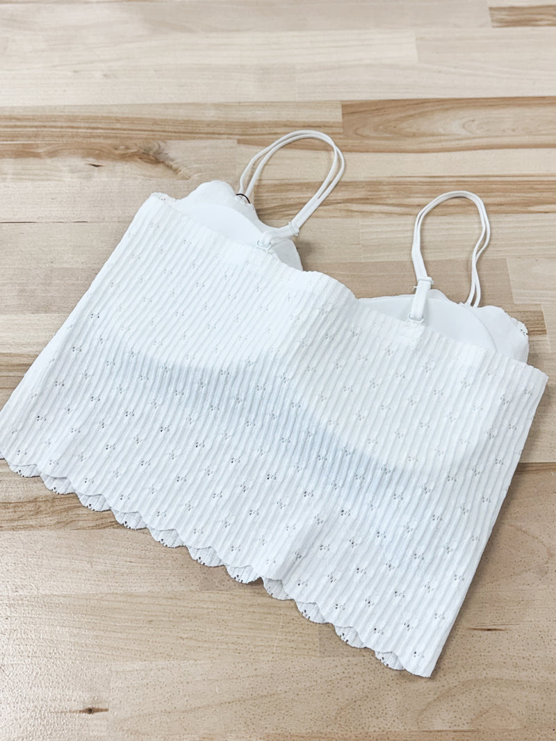 Seamless Lace Bralette in White