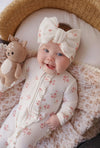 Pink Floral Pointelle Headband / FINAL SALE