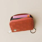 Zip Around Wallet in Cognac Check