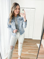 The Mabry Distressed Straight Jean in White